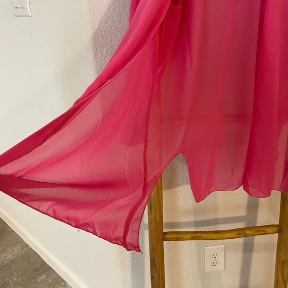 Pink Sheer Swimsuit Button Down - Picture 3 of 4